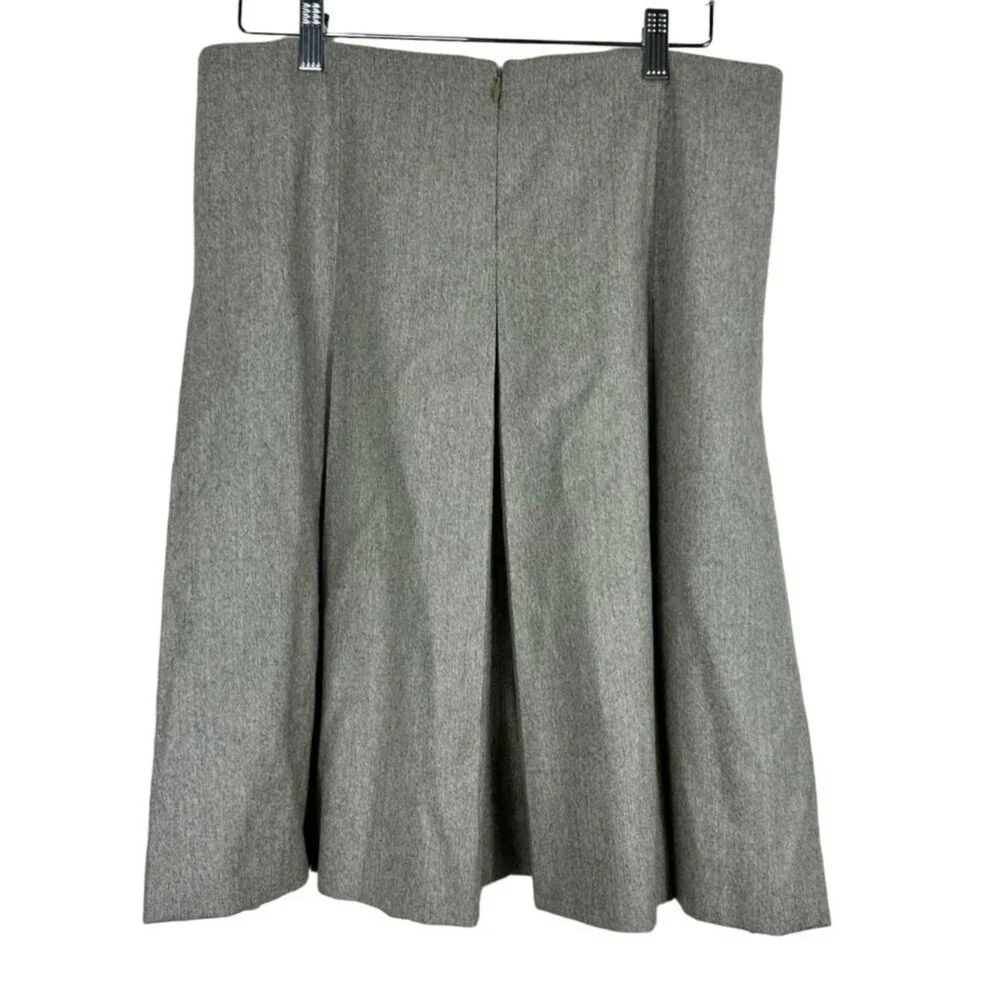 Chloé Womens Gray Pleated‎ A-Line Wool & Cashmere Blend Skirt T44 Made In France
